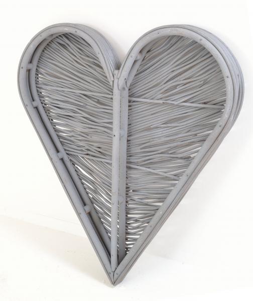 Rattan Heart Large Grey