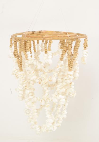 Wood And Shell Decorative Chandelier