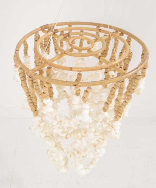 Wood And Shell Decorative Chandelier