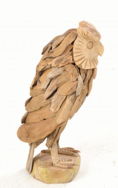 Small Teak Owl On Stand