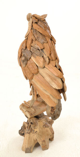 Large Teak Owl On Stand