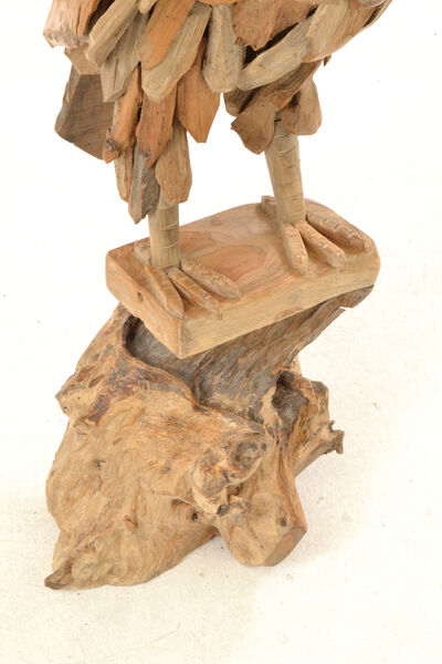 Large Teak Owl On Stand