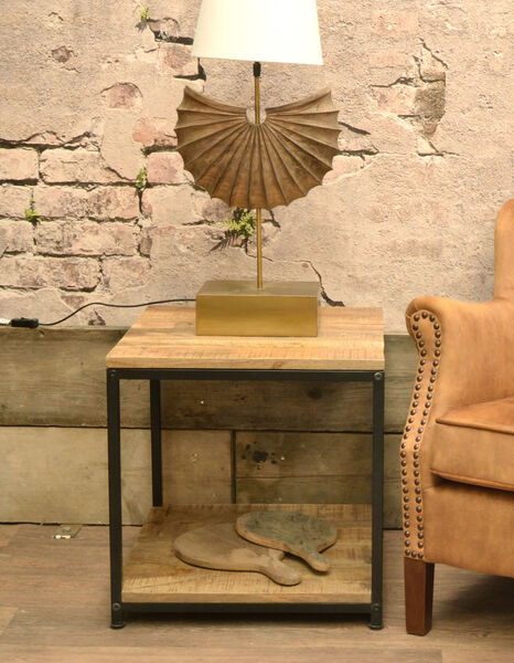 Old Empire Square Mango Lamp Table