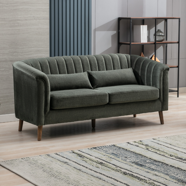 Melbah 3 Seater Sofa In Graphite and Winter Moss