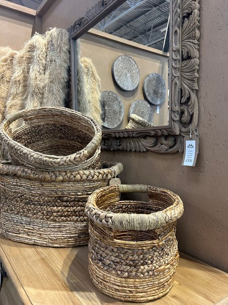 Set Of 3 Oval Banana Baskets