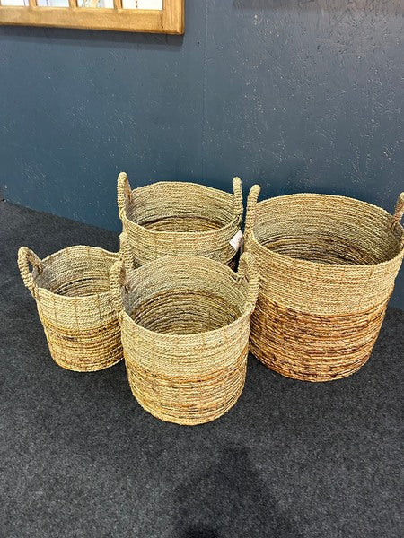 Set Of 4 Seagrass Banana Baskets