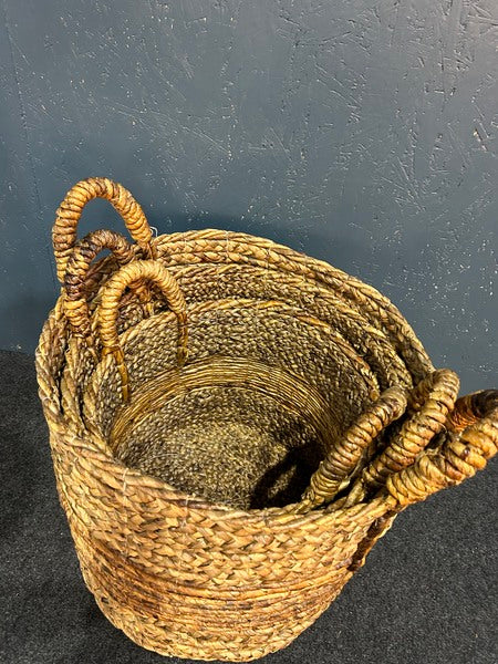 Set Of 3 Banana Baskets With Stripe