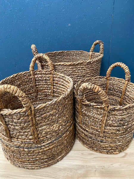 Set Of 3 Full Natural Baskets