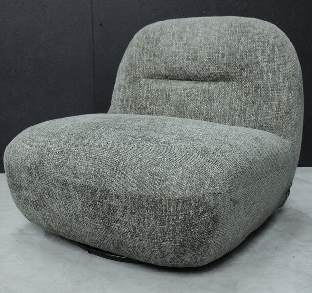 Sienna Oversized Swivel Chair In Boucle Amber, Boucle Olive, & Boucle Stone