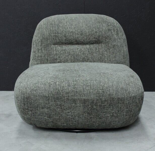 Sienna Oversized Swivel Chair In Boucle Amber, Boucle Olive, & Boucle Stone