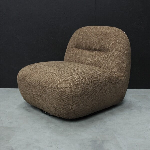 Sienna Oversized Swivel Chair In Boucle Amber, Boucle Olive, & Boucle Stone