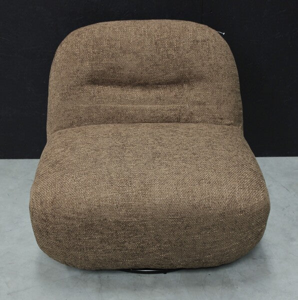 Sienna Oversized Swivel Chair In Boucle Amber, Boucle Olive, & Boucle Stone