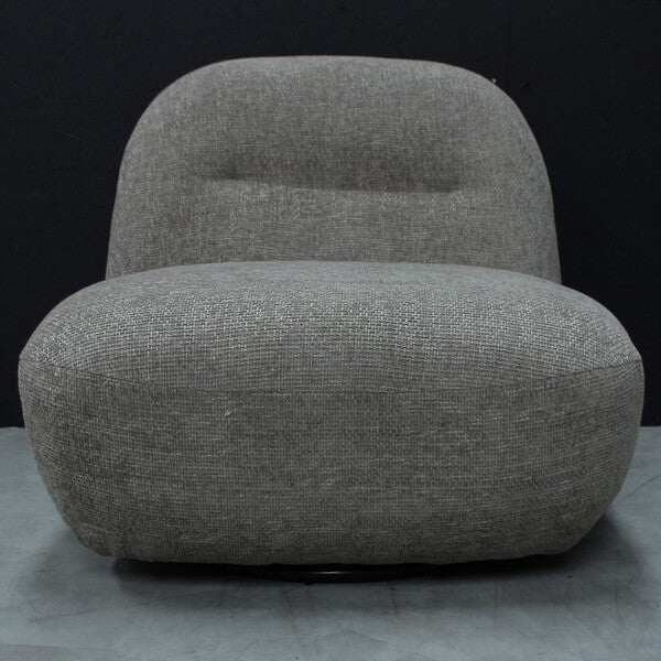 Sienna Oversized Swivel Chair In Boucle Amber, Boucle Olive, & Boucle Stone