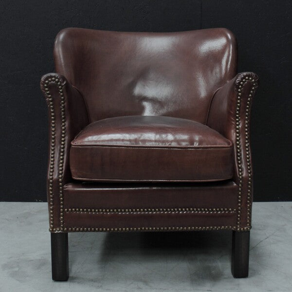 Vintage Brown Leather Club Chair