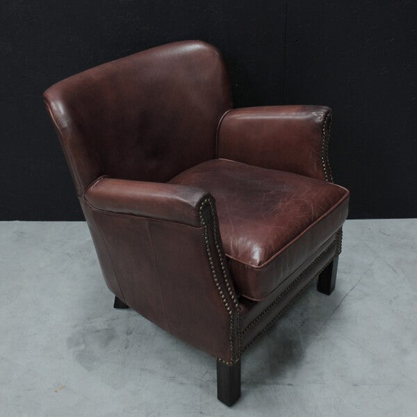 Vintage Brown Leather Club Chair