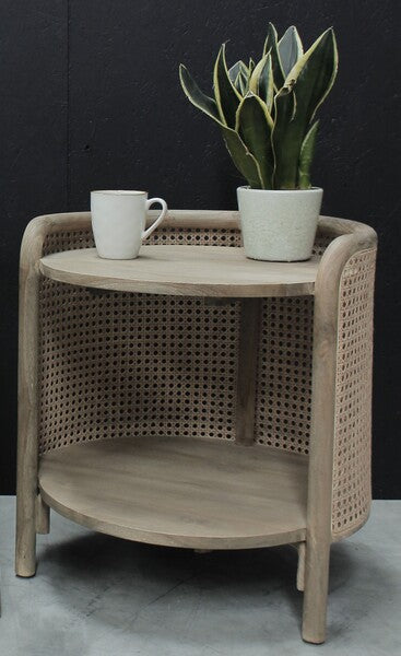 Rattan Round Side Table