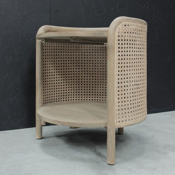 Rattan Round Side Table