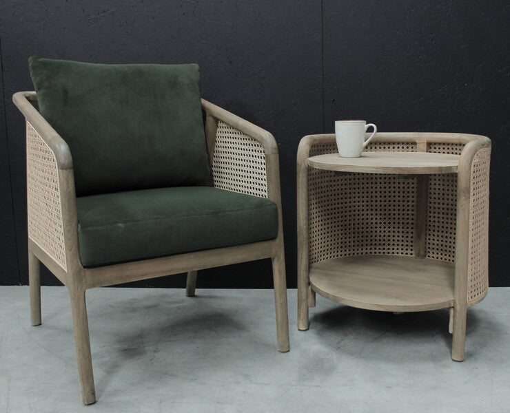 Rattan Round Side Table