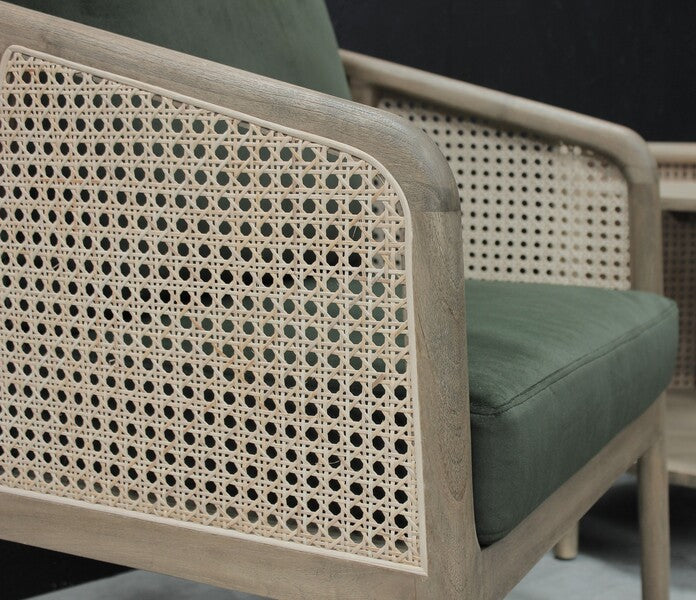 Rattan Occasional Chair In Green