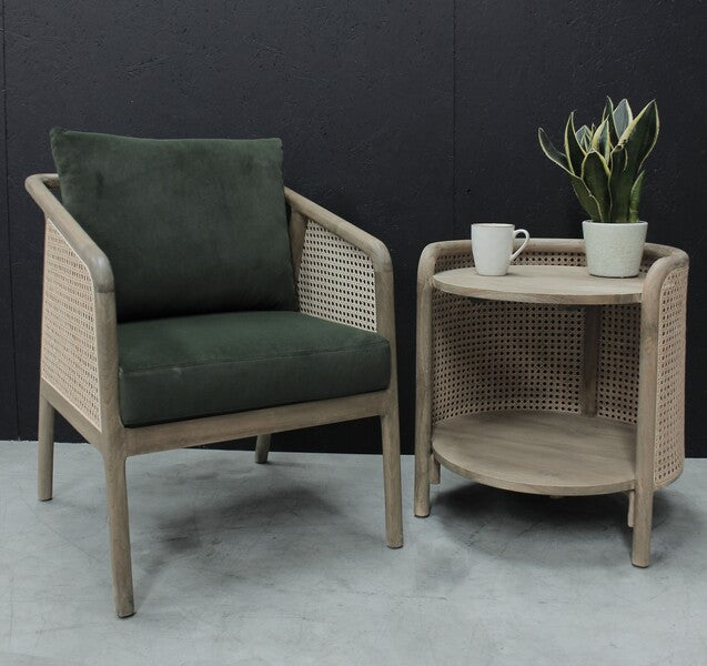 Rattan Occasional Chair In Green