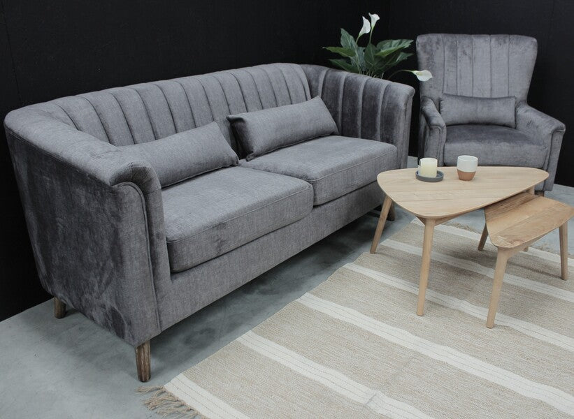 Melbah 2 Seater Sofa In Graphite and Winter Moss