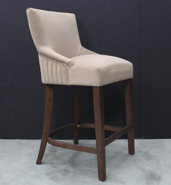 Scott Bar Stool In Velvet Hazelnut