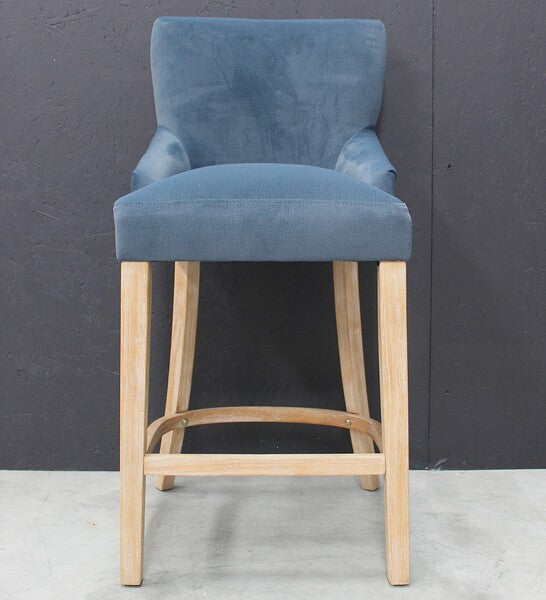 Scott Bar Stool In Velvet Dark Midnight