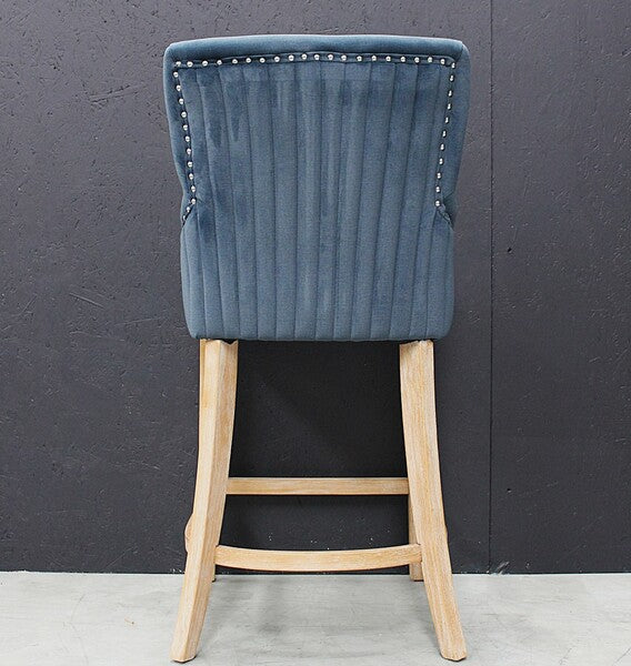 Scott Bar Stool In Velvet Dark Midnight