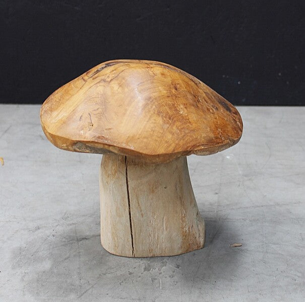 Set Of 3 Teak Mushrooms