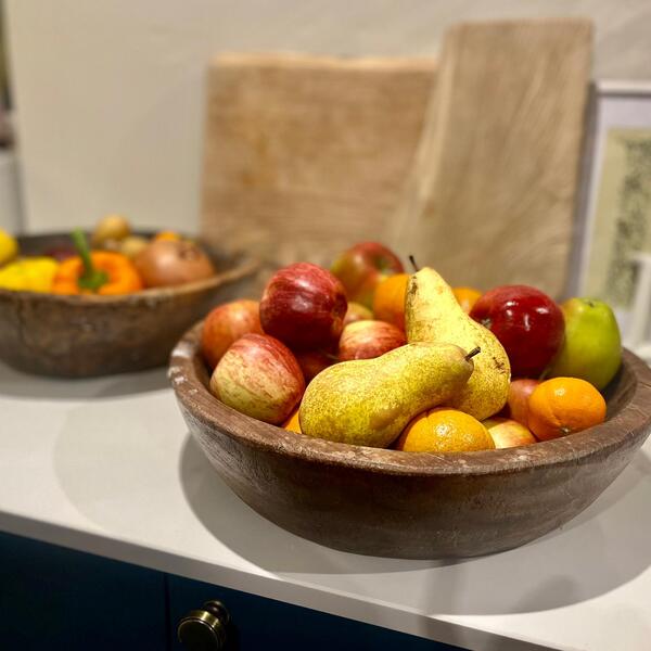 Antique Round Wooden Bowl