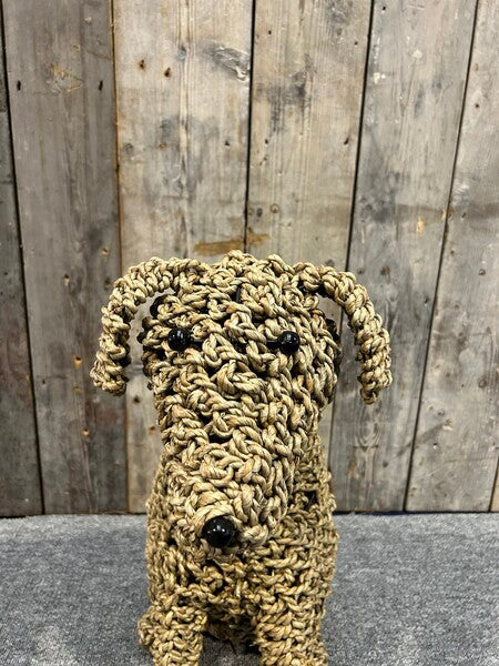 Large Sitting Seagrass Dog