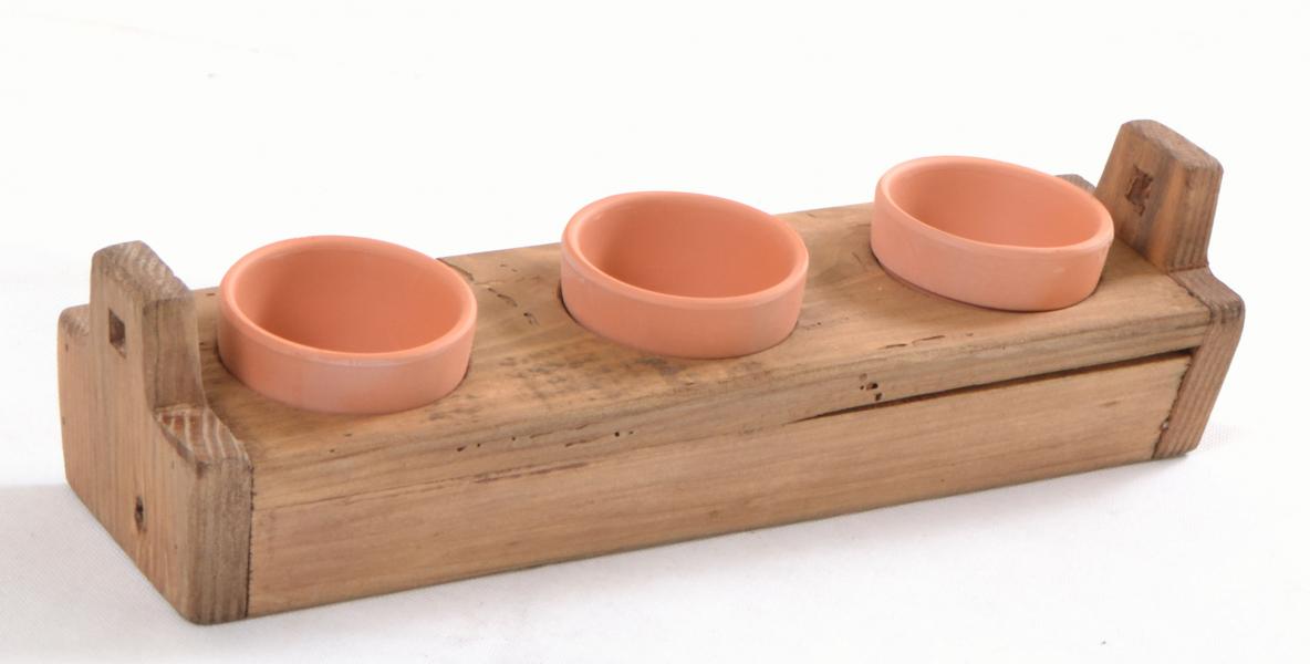 3 Pot Planter In Holder