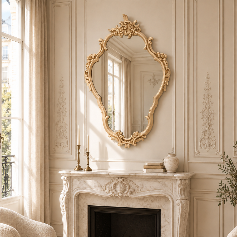 Valère Baroque Wall Mirror – Gold Gilded Frame